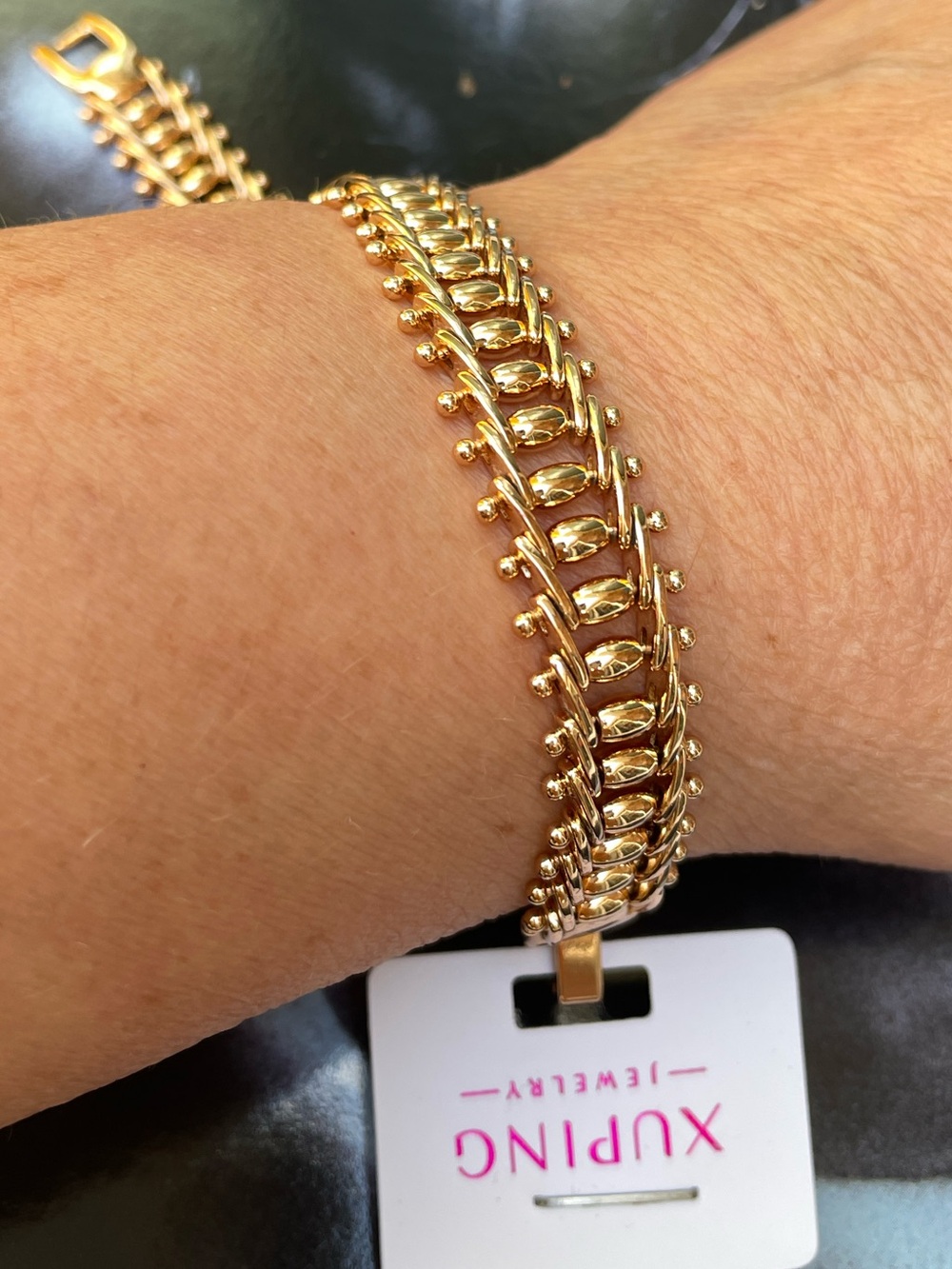 6.6” Pink Gold plated 18k Multi-Row Link Bracelet XUPING
